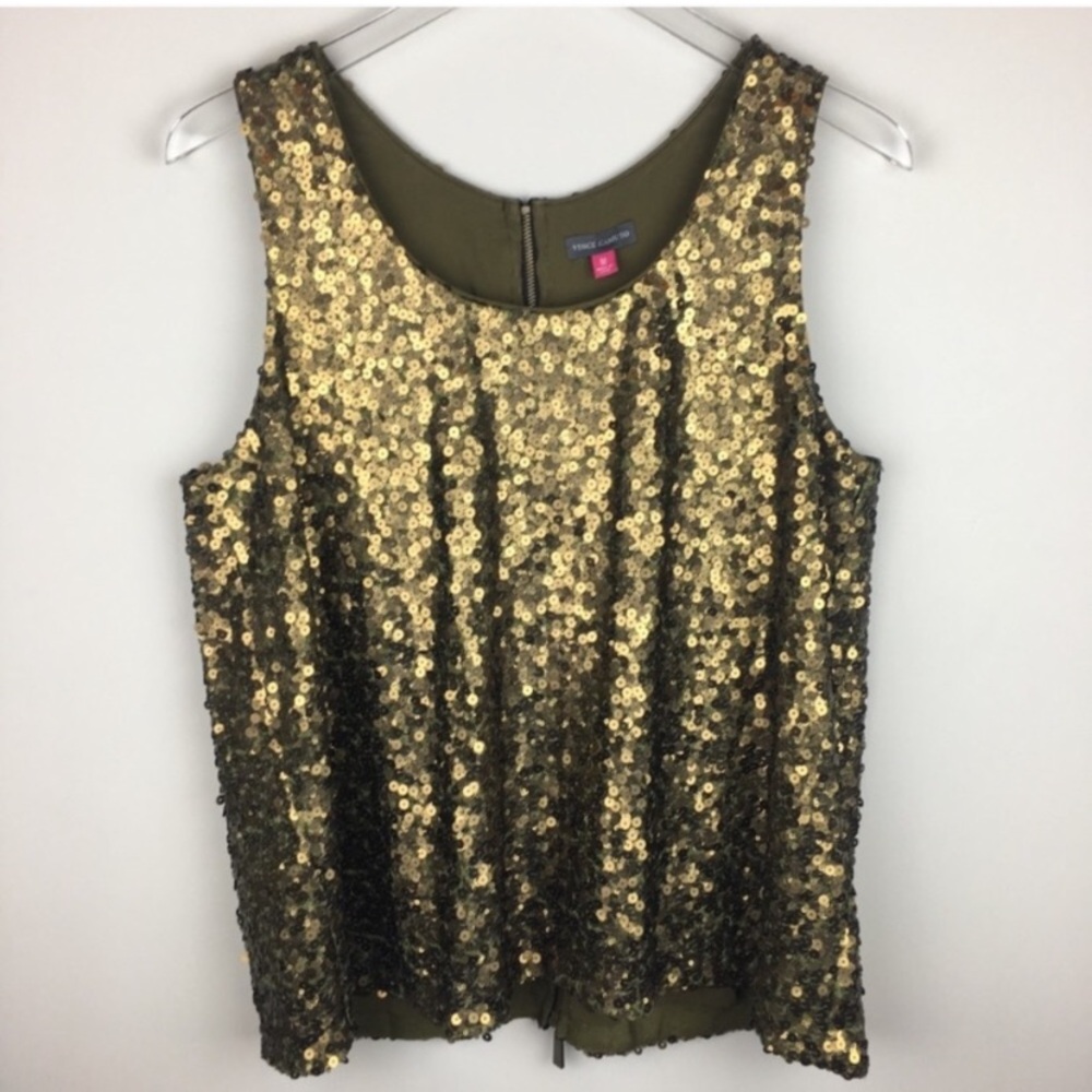 Vince Camuto Gold Sequin Blouse